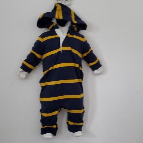 3 Months Ralph Lauren Jumper Jumpsuit Coveralls Hooded Hoodie INFANT BABY - Picture 10 of 12